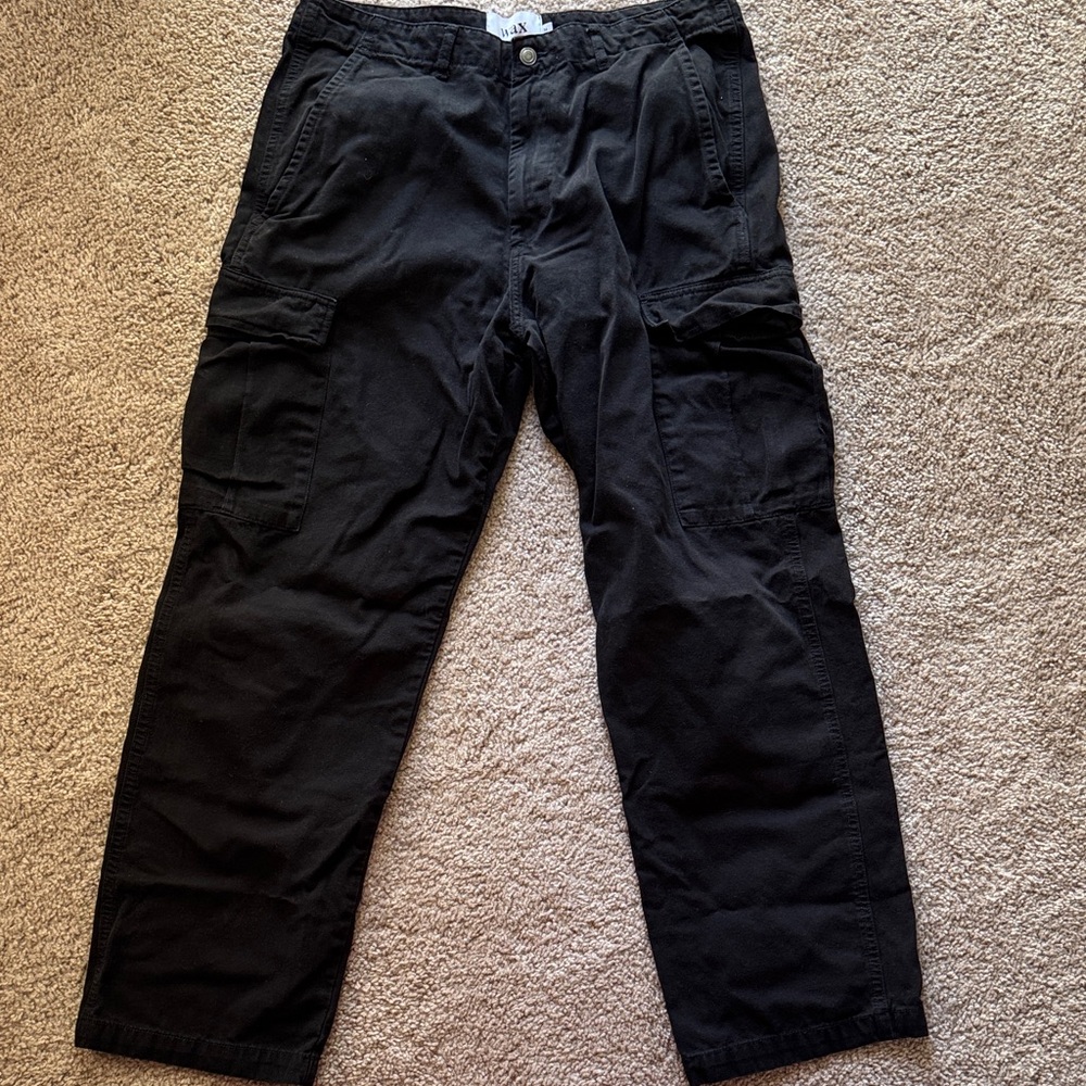 Wax London Black Cargo Pants for Men